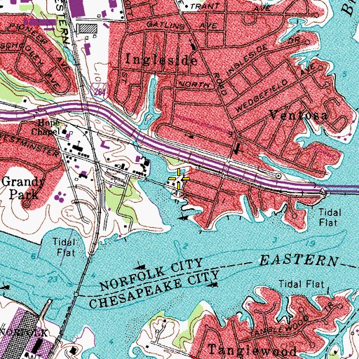 Topographic Map of Full Gospel Church of Deliverance, VA