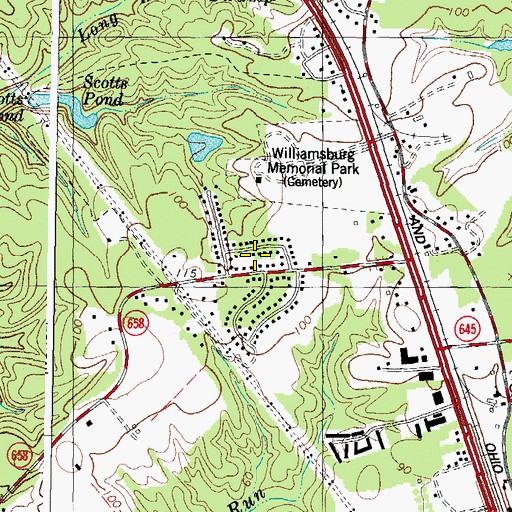 Topographic Map of Ewell Hall, VA