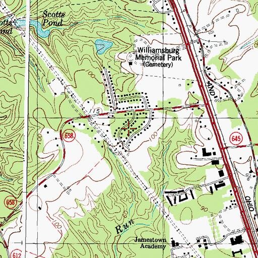 Topographic Map of The Hamlet, VA
