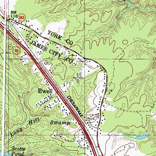 Topographic Map of Old Stage Manor, VA