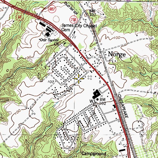Topographic Map of Farmville Estates, VA