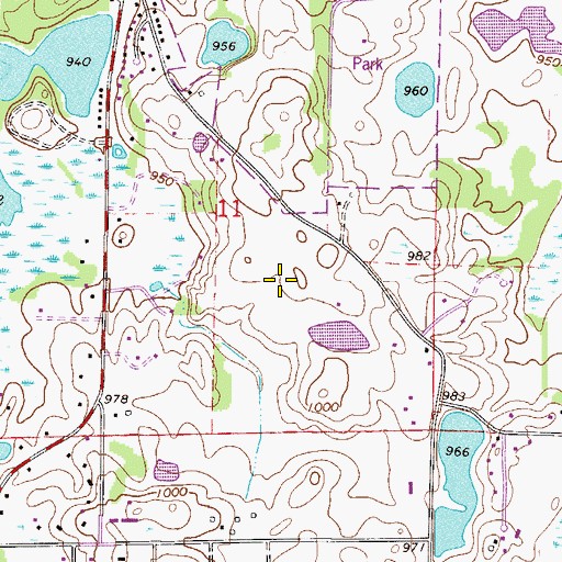Topographic Map of Thomas Ryan Memorial Park, MN