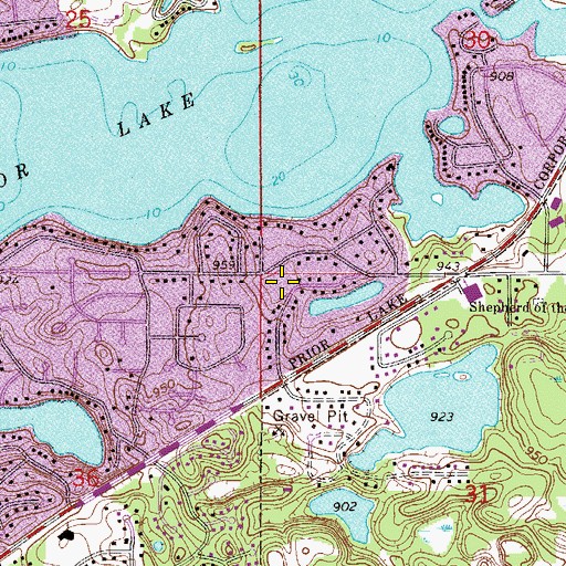 Topographic Map of Green Oaks Park, MN