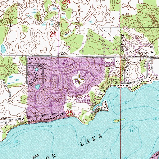 Topographic Map of Sand Point Park, MN
