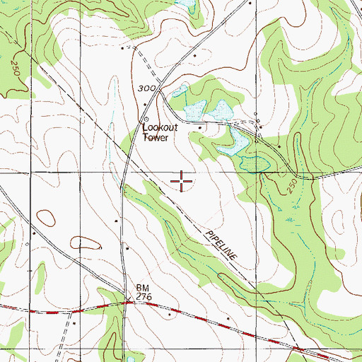 Topographic Map of Doughtry Cemetery, GA
