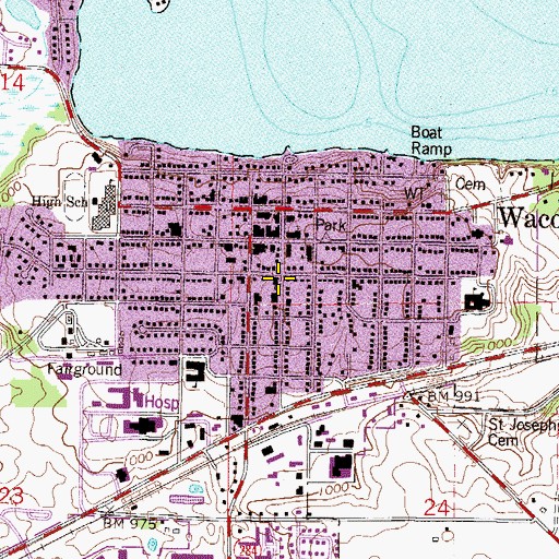 Topographic Map of Waconia Moravian Church, MN