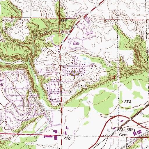 Topographic Map of United Methodist Church, MN