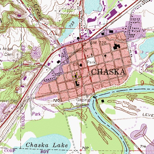 Topographic Map of Guardian Angels Church, MN