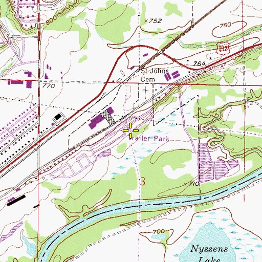 Topographic Map of Riverview Terrace Mobile Home Park, MN