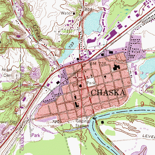 Topographic Map of Chaska Police Department, MN