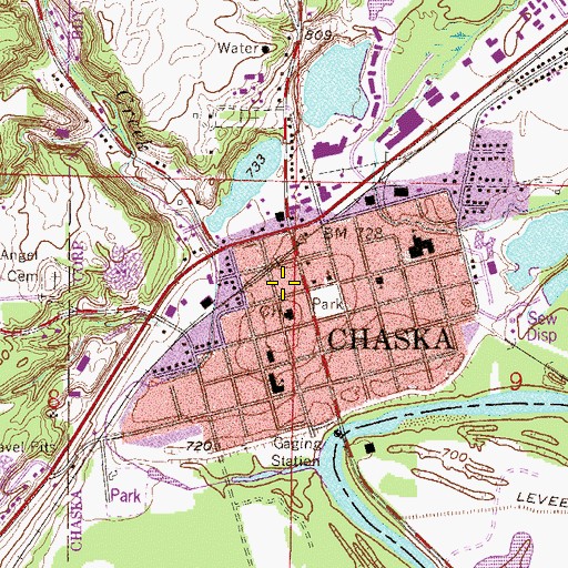 Topographic Map of Chaska Police Department, MN