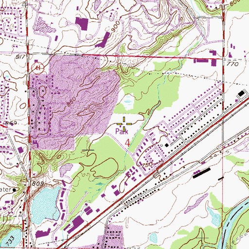 Topographic Map of Lions Park, MN