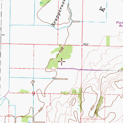 Topographic Map of Kettle Moraine Low Prairie State Natural Area, WI