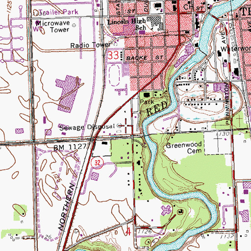 Topographic Map of Peder Engelstad Pioneer Village, MN