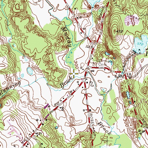 Topographic Map of North Running Brook, CT