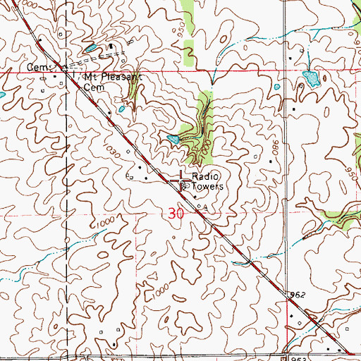 Topographic Map of Noland Number 2 Cemetery, IN