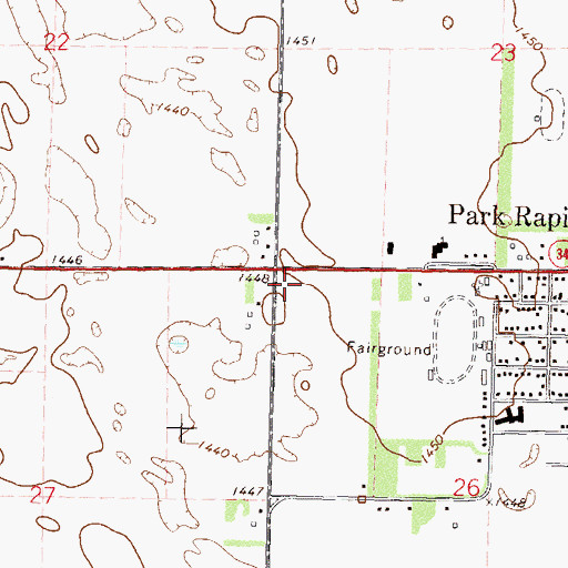 Topographic Map of Assemblies of God Church, MN