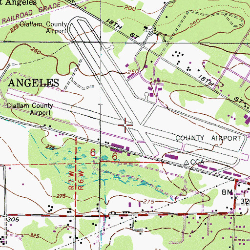 Topographic Map of Port Angeles Army Air Field (historical), WA