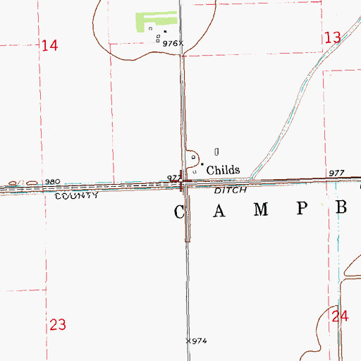 Topographic Map of Childs Post Office (historical), MN