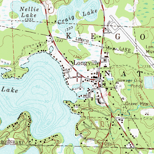 Topographic Map of Longville Lakes Clinic, MN