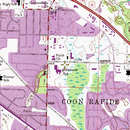 Topographic Map of Epiphany Catholic Church Cemetery, MN