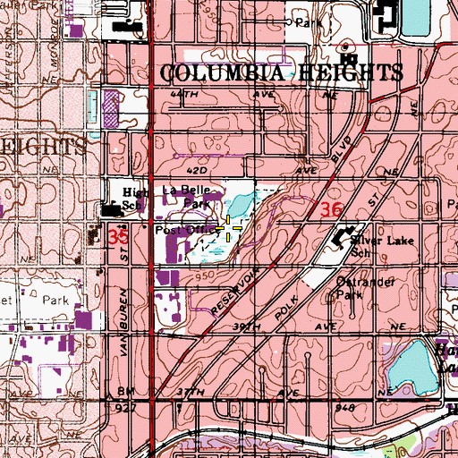 Topographic Map of Labelle Pond, MN
