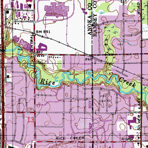 Topographic Map of Crest View Park, MN