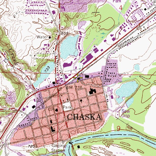 Topographic Map of Chaska, MN