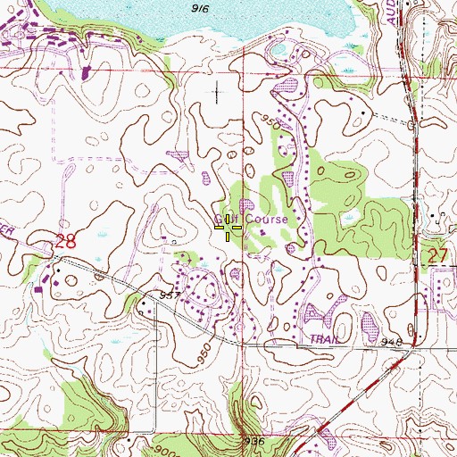 Topographic Map of Hazeltine National Golf Club, MN