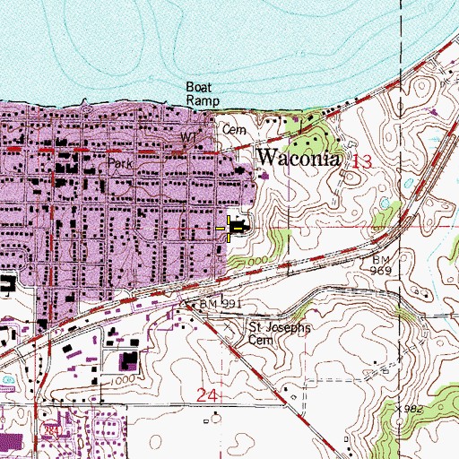 Topographic Map of Trinity Lutheran School, MN
