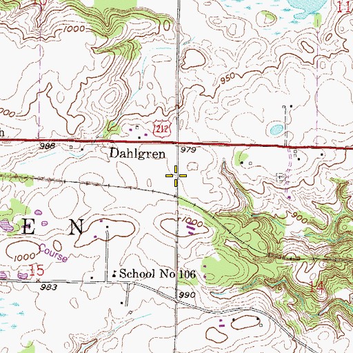 Topographic Map of Dahlgren Railroad Station (historical), MN