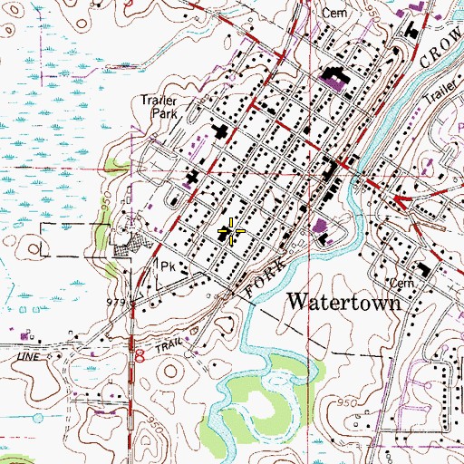 Topographic Map of Saint Paul's Lutheran Church, MN