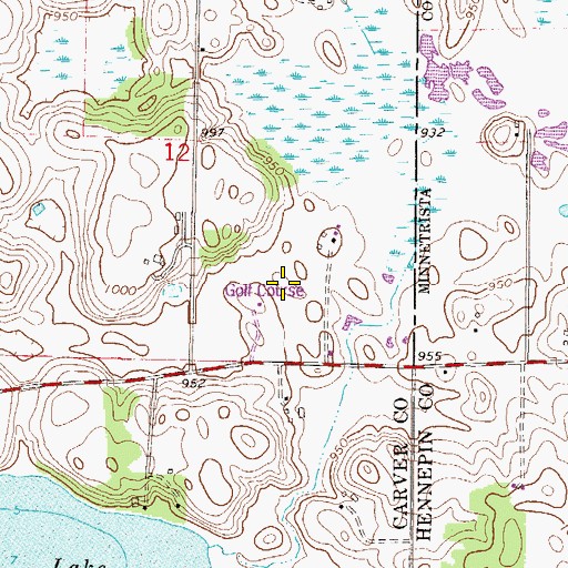 Topographic Map of Timber Creek Golf Course, MN