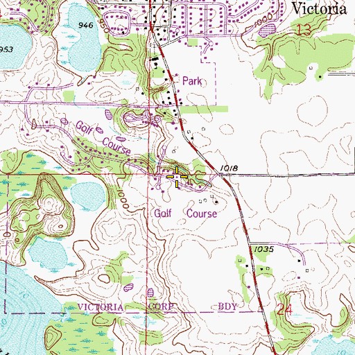 Topographic Map of Deer Run Golf Club, MN