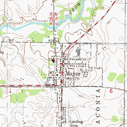 Topographic Map of Mayer Fire Department, MN