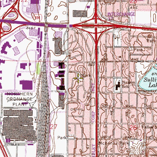 Topographic Map of Summit Square Park, MN