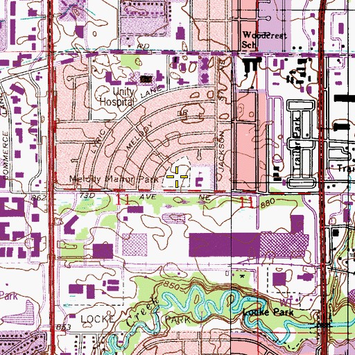 Topographic Map of Madsen Park, MN