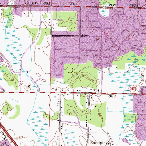 Topographic Map of Bison Creek Park, MN