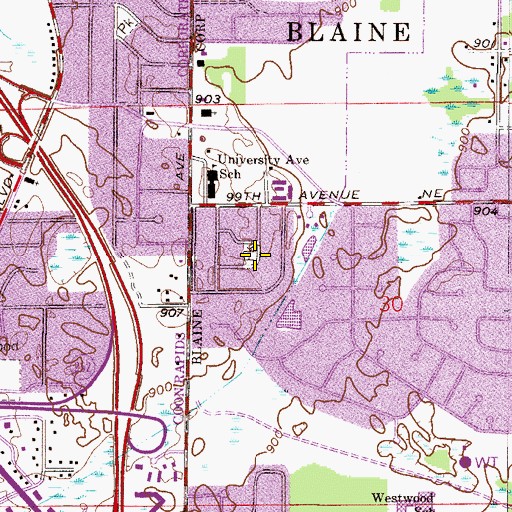 Topographic Map of Swan Park, MN