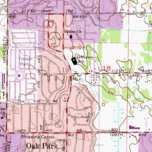 Topographic Map of Little League Park, MN