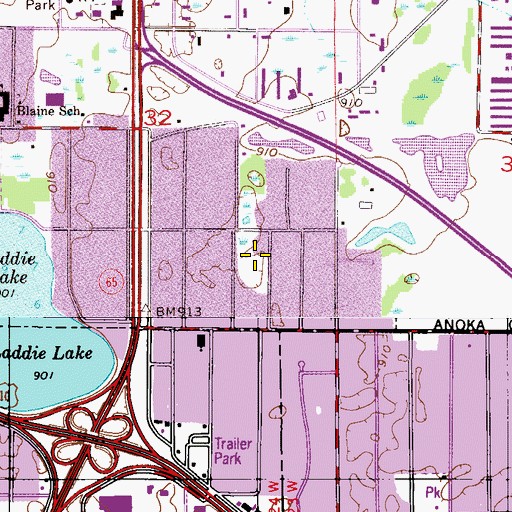 Topographic Map of Mary Elizabeth Park, MN