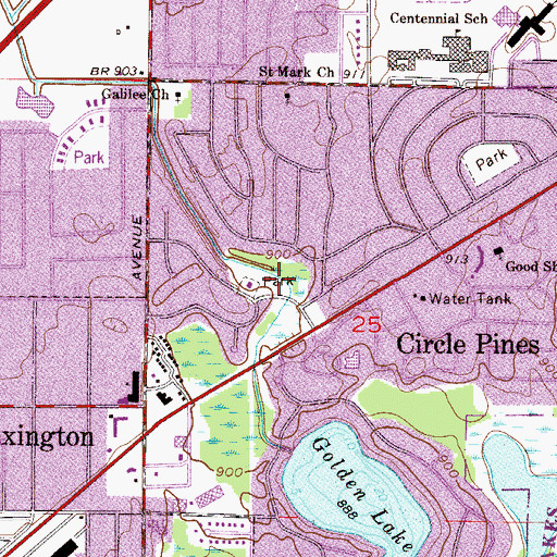 Topographic Map of Carl Erck Park, MN