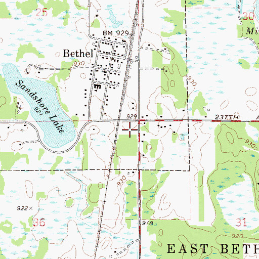 Topographic Map of Bethel, MN