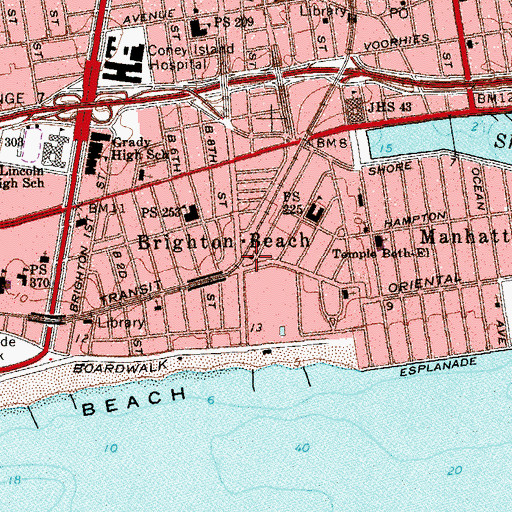 Topographic Map of New Brighton Jewish Center, NY