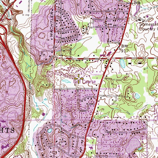 Topographic Map of Mendota Heights Par Three Golf Course, MN