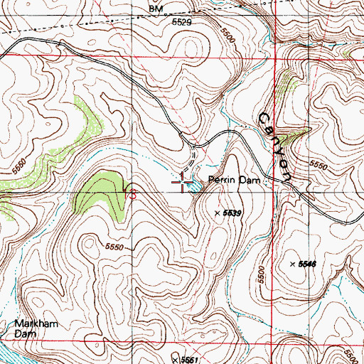 Topographic Map of Perrin Dam, AZ