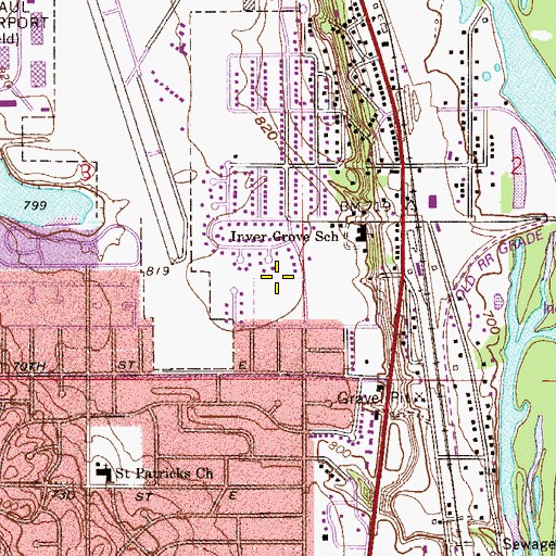 Topographic Map of Skyview Park, MN