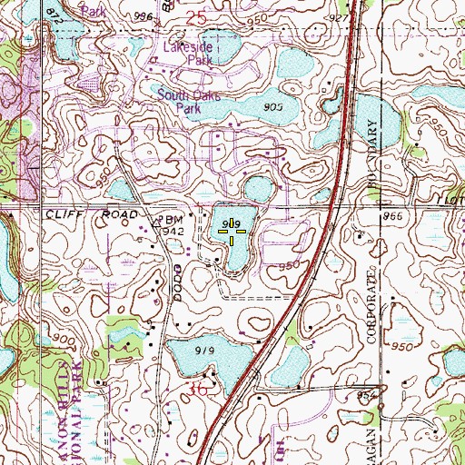 Topographic Map of Holz Lake, MN