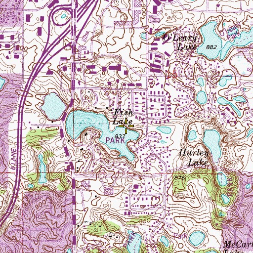 Topographic Map of Fish Lake Park, MN