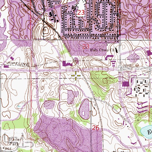 Topographic Map of Rose Park, MN